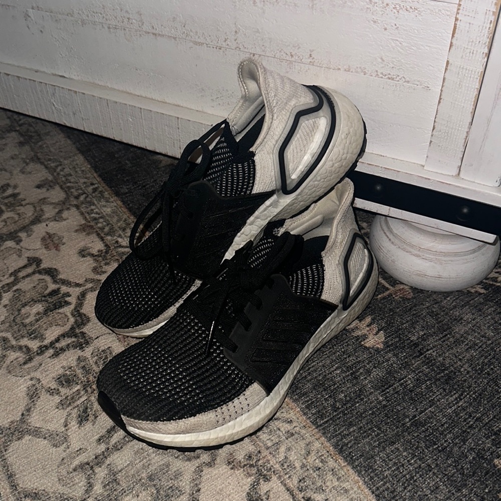 Womens adidas ultraboost black and white . Size 9